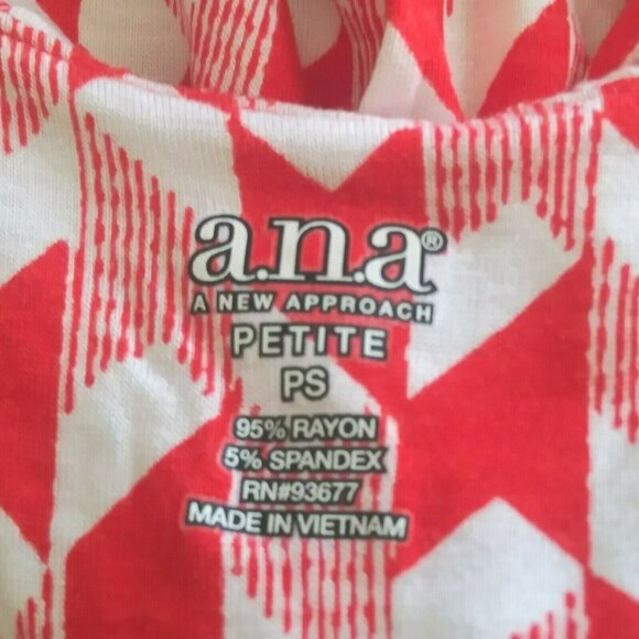 A.n.a A New Approach Red & White Sleeveless Chevron Maxi Dress Samll Petite SP - Picture 6 of 7